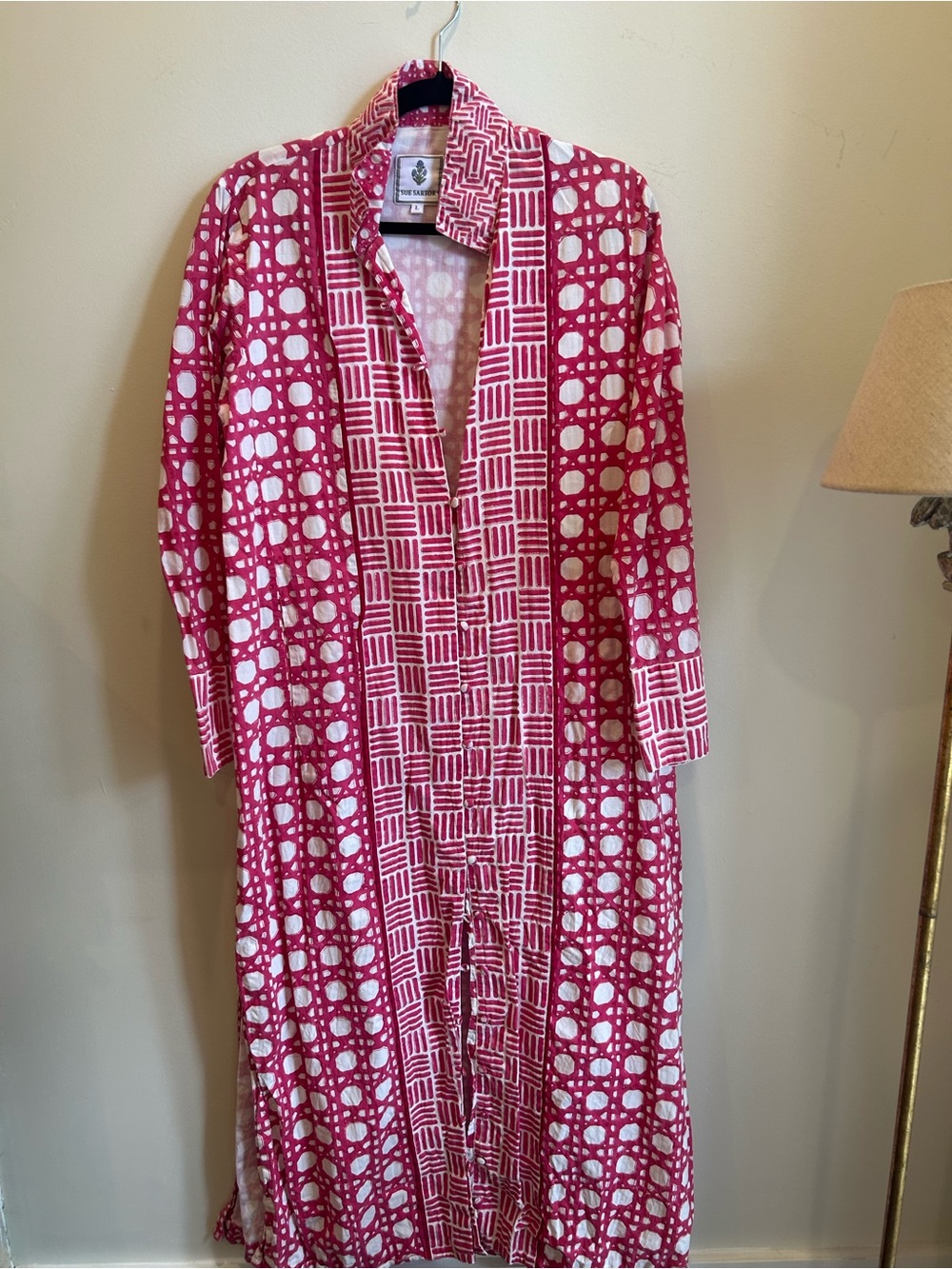 SUE SARTOR Marrakech Kaftan | Hot Pink Caning - Size L